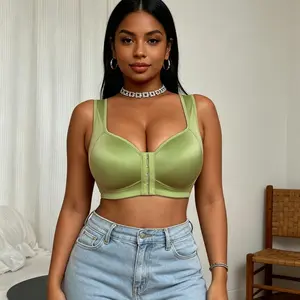 2PCS Plus Size Front Closure Bra, Full Coverage Supportive Wireless Lift Bra, Comfortable Everyday T-Shirt Bra
