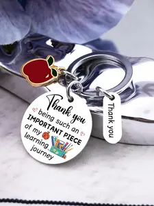 Teacher Appreciation Gift, Best Teacher Keychain, Stainless Steel Keychain, Unique Birthday, Thanksgiving, Christmas Gift, Perfect for Women, Year-End Special Present