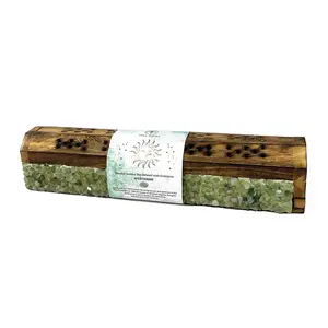 Wooden Incense Coffin Box - Aventurine, 12 Inch