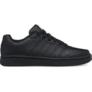 K-Swiss Men's Court Palisades Sneaker Black/Black Casual Retro-Inspired Design Premium Leather & Suede Full-Length Rubber Cupsole All-Day Comfort
