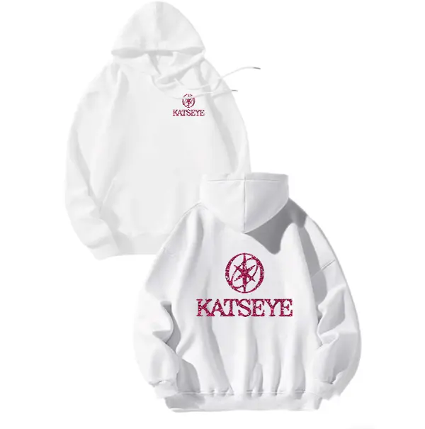 270g Fleece-Lined Hooded Drawstring Sweatshirt KATSEYE, Printed, Round-Neck Casual Sweatshirt with Adjustable Drawstring, Warm and Comfortable, Suitable for Spring, Autumn and Winter Seasons.