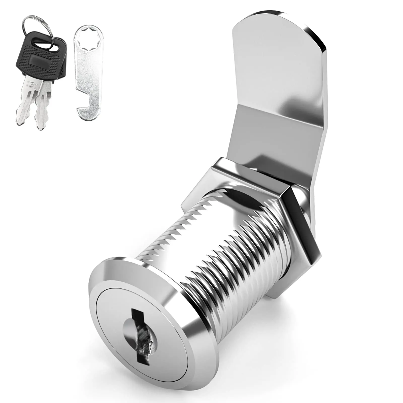 Keyed Alike  Cabinet Cam Lock 1-1/8 Inch File Drawer Locks with Keys for Toolbox Mailbox and Key Zinc Alloy 1 Pack