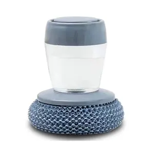 One-click liquid addition Palm Kitchen Brush with Soap Dispenser Ergonomic Handle for Comfortable Cleaning of Pots Pans & Sinks Cleaner scrub daddy