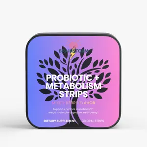 Natural Fruit Flavored Edible Probiotic Dietary Strips, Metabolism-Boosting Fitness & Healthcare Supplement