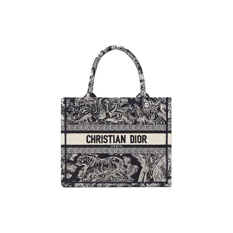 DIOR Book Tote Reverse Toile De Jouy Embroidered Small Tote Bag For Women In Blue Everyday Bags Handbag Tote Bag