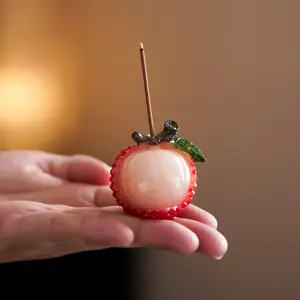 "Great Luck & Abundance" Incense Holder — Creative & Playful Lychee-Themed Tea Pet & Ornament for Living Room Tea Tables — Incense Burner & Stand