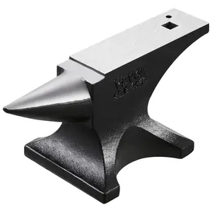 【fathersdaygift】VEVOR Single Horn Anvil, 55lbs Cast Steel Anvil, High Hardness Rugged Round Horn Anvil for Blacksmiths, with Large Countertop and Stable Base, Metal Working Tool for Metal Bending, Shaping, Twisting