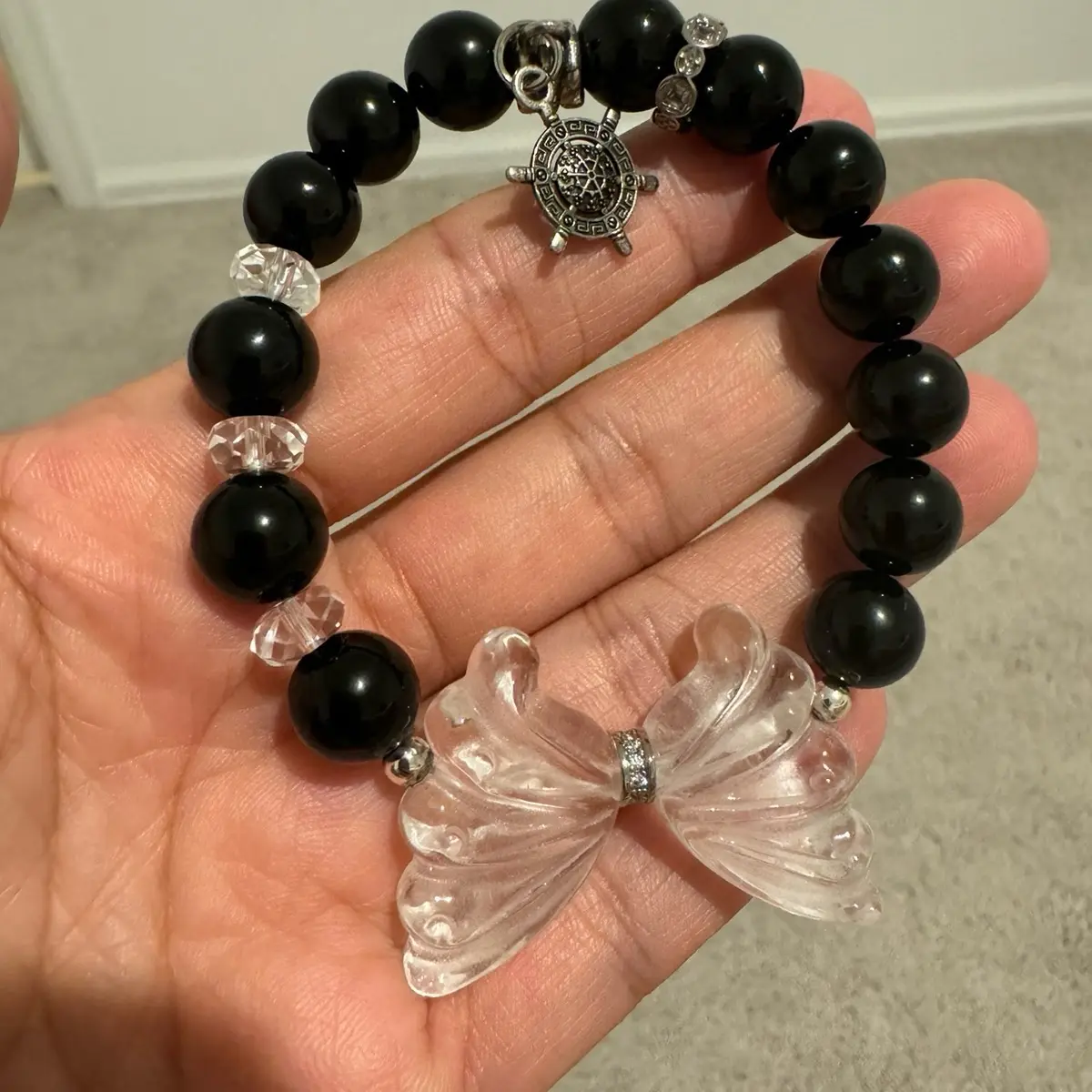 Natural crystal, black jasper