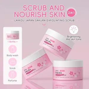 100g Sakura Exfoliating Scrub, Removes Dead Skin Cells, Smooths Skin Texture, Perfect for Daily Skincare Routine，At-Home SPA Experience，Moisturizing & Nourishing