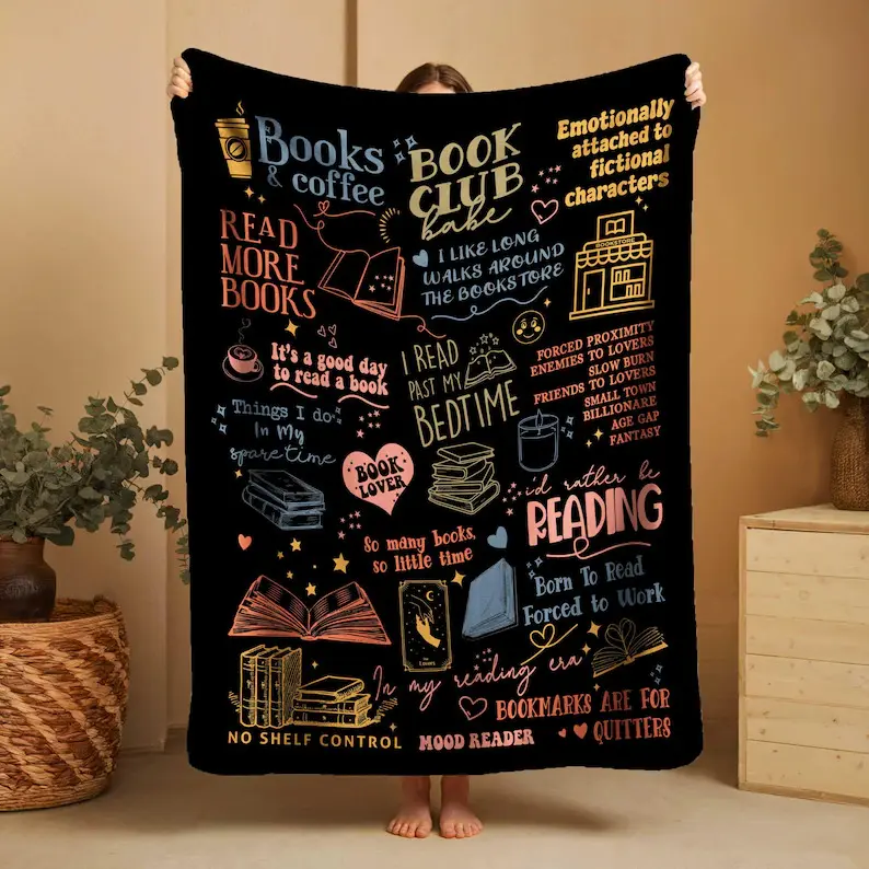 Cozy Reading Blanket For Book Lovers, Christmas Gift, Hot Girls Read Books Gift, Book Readers Gift, Reading Blanket For Girls