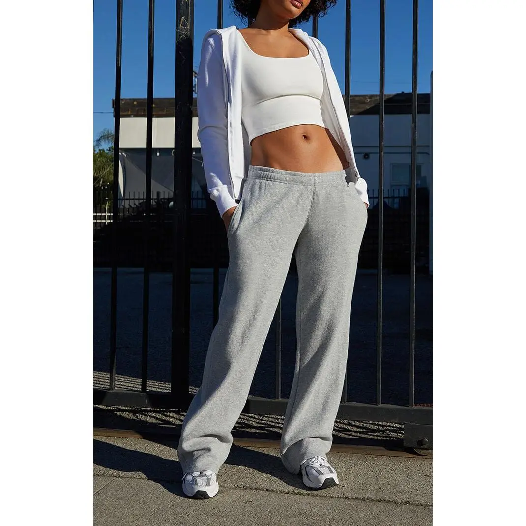 John Galt Women's Silver Waffle Knit Anastasia Sweatpants John Galt Women's Silver Waffle Knit Anastasia Sweatpants