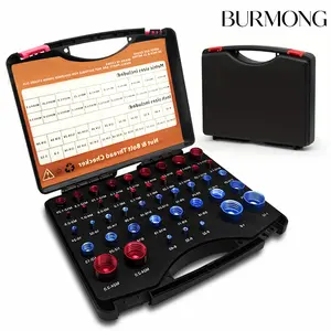 BURMONG 44PCS Thread Checker, Thread Checker, Thread Checker Kit in Standard  Metric ,  Size Finder Checker Thread Gauge for Quickly Identify threading  machine Digital Electronic Torque Wrench  Large Capacity Universal Bolt and Nut Extractor Set