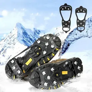 M/L 8Teeth Ice Gripper Spike for Shoes Winter Outdoor Anti-Slip Hiking Mountain Climbing Ice Snow Crampons Anti-slip Shoe Covers Shoe Cleats