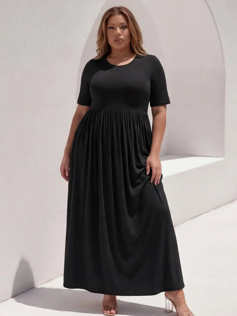 plus size basic black dress - TikTok Shop
