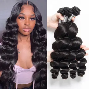 LUCKOCKOS 14A Loose Wave 100% Human Hair Bundles Raw Virgin   Unprocessed Brazilian Deep Wave Extensions