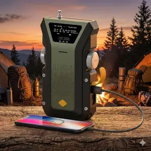 All-in-One Emergency Radio: NOAA/AM/FM Weather Alert, Hand Crank, Solar & Type-C Charging, LED Flashlight, SOS, Power Bank for Phones. Essential Survival Gear for Outdoors & Home Emergency Preparedness.