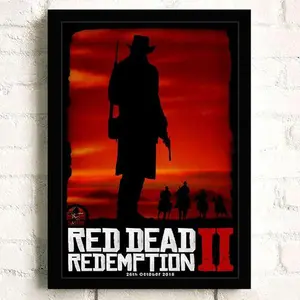 Red Dead Redemption II RDR2 Arthur Morgan Silhouette Wall Art - POSTER NO FRAME