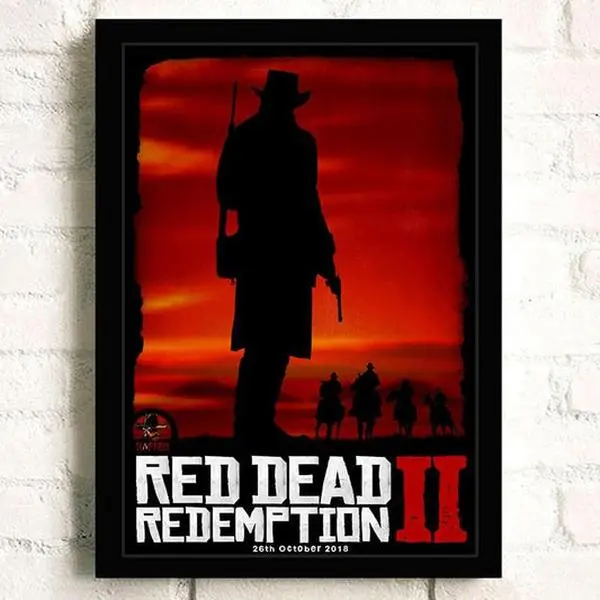 Red Dead Redemption II RDR2 Arthur Morgan Silhouette Wall Art - POSTER NO FRAME