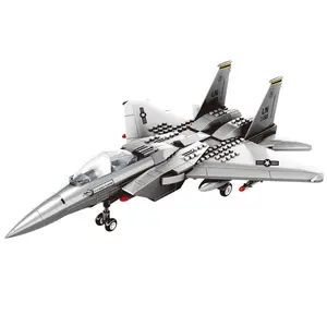 F15 Eagle Fighter Jet Building Block Display Toy, Mixed Colors, Abs Material, Perfect for Living Room Decor, New Home Birthday Gift, Ages 12+