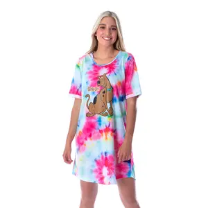 Scooby-Doo Women's Cartoon Graphic Tie Dye Nightgown Sleep Shirt Pajama