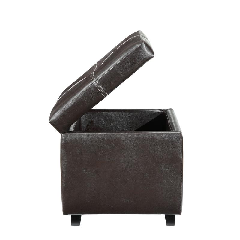 Modway Treasure Upholstered Vinyl Ottoman in Espresso