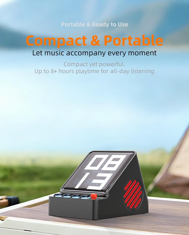App Controlled Pixel Display Bluetooth Speaker, Vintage Retro 16X16 LED Panel, Custom DIY Pixel Art & Image Slideshow Desk Decor Speaker