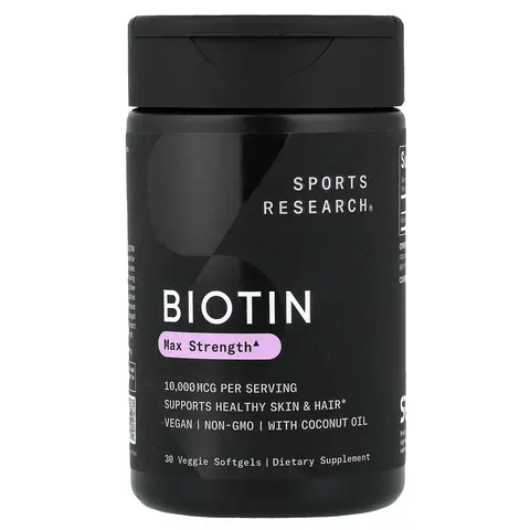 Sports Research Biotin, 10,000 mcg, 30 Veggie Softgels