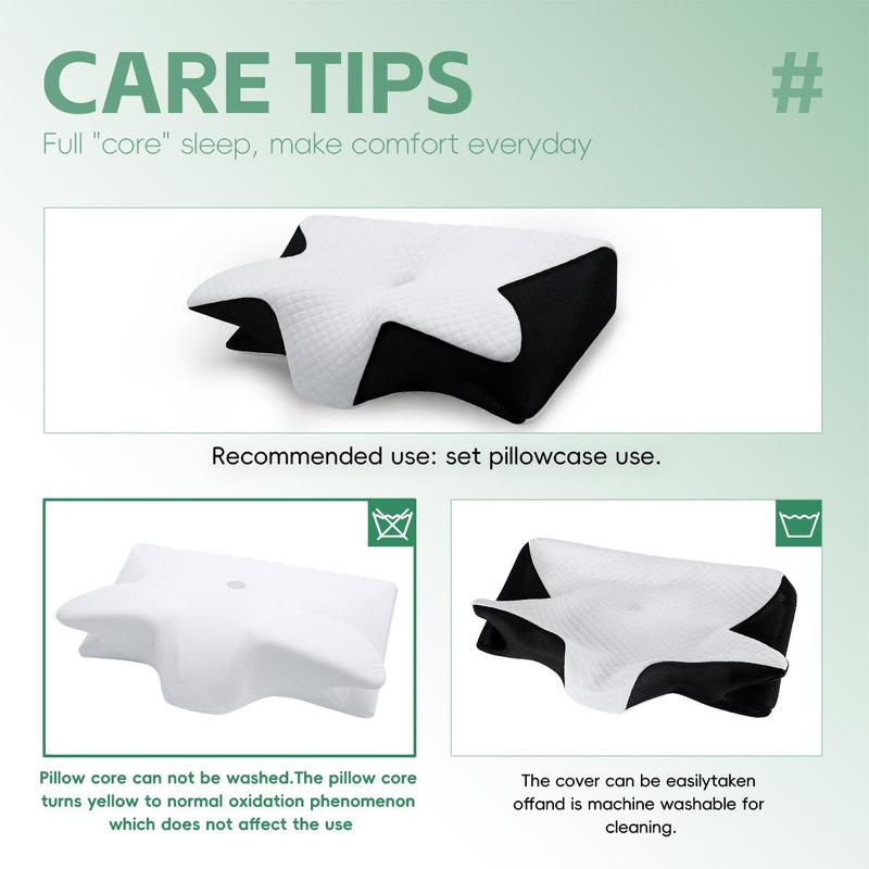 Orthopedic Memory Foam Neck Pillow, 1 Count Breathable Design Neck Pillow, Comfortable & Supportive Neck Pillow, Sleep Pillow for Side & Back Sleepers Orthopedic Memory Foam Neck Pillow, 1 Count Breathable Design Neck Pillow, Comfortable & Supportive Neck Pillow, Sleep Pillow for Side & Back Sleepers