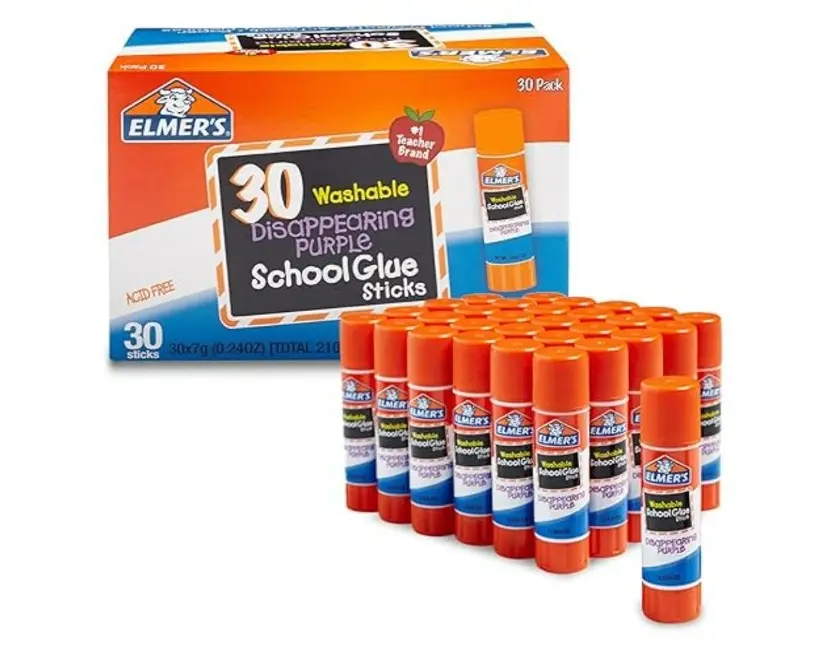 Elmer's Disappearing Purple School Glue Sticks Washable 7 Grams 30 Count