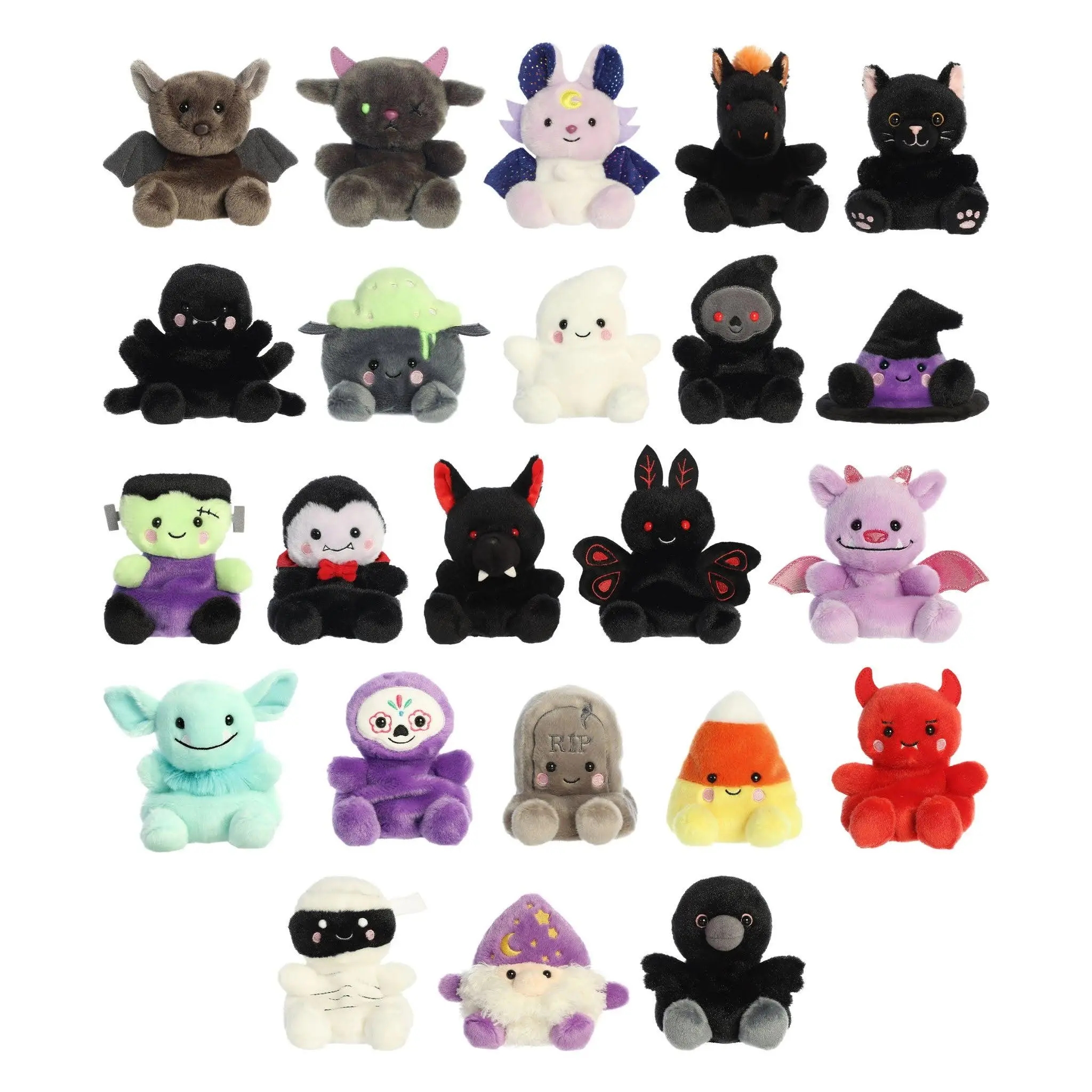Palm Pals Adorable Spooky Family Soft Plush Collectable Stuffed Animal Halloween Fall Halloween Party Decoration Gift