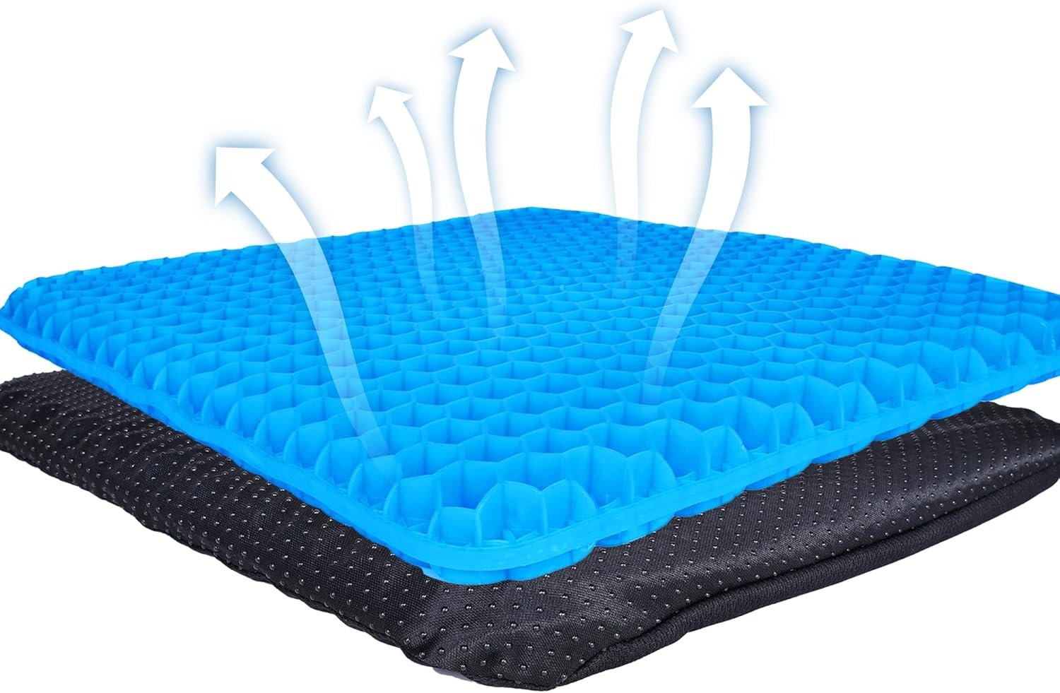 Gel Seat Cushion, Double Thick Egg Gel Cushion for Pressure Pain Relief, Breathable Wheelchair Cushion Chair Pads for Car Seat Office Chair Blue