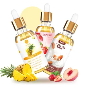 3PCS Yoni Oil Organic Feminine Oil Vaginal Moisturizer - Ph Balance and Wetness Reduces Odor - Feminine Deodorant - Soothes, Almond Strawberry Pineapple Oil Herbal Blend for Yoni Care, 1 fl oz/pc