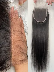 Straight Lace Closure Human Hair 4x4 HD Lace Closure, Unprocessed Brazilian Virgin Hair, Lace Frontal Free Part, 100% Human Hair Extensions Human Hair Weave