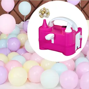Portable balloon inflation pump with two nozzles, suitable for decorating latex balloons at parties