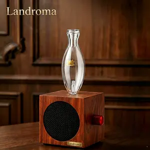 Landroma Two-Fluid Home Aroma Diffuser – Square High-End  Sapele Wood, Ambient Light & Bluetooth Speaker, Essential Oil Diffuser  RX410