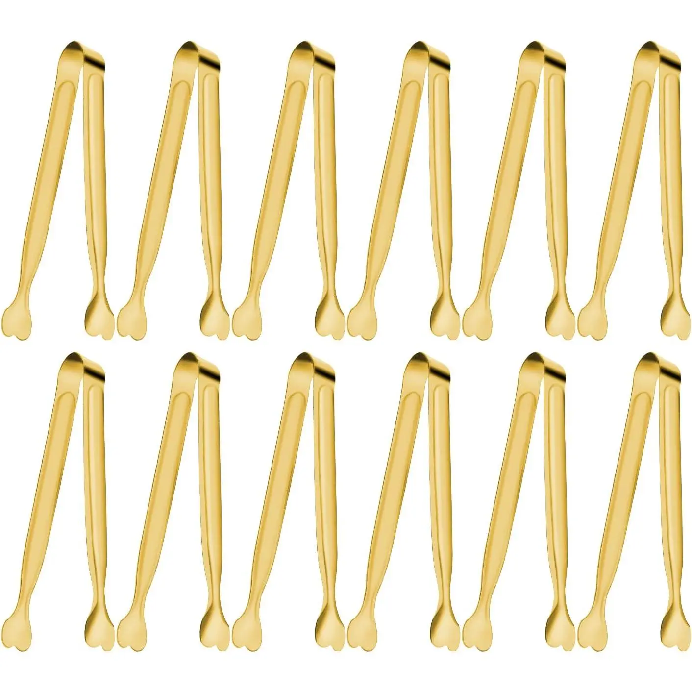 Serving Tongs,  12-Packs Stainless Steel Sugar Tongs, 5.3inch Small Tong Kitchen Appetizers Tong for Serving , Buffets, Coffee Bar,  Party, Desserts Party and Ice Bucket