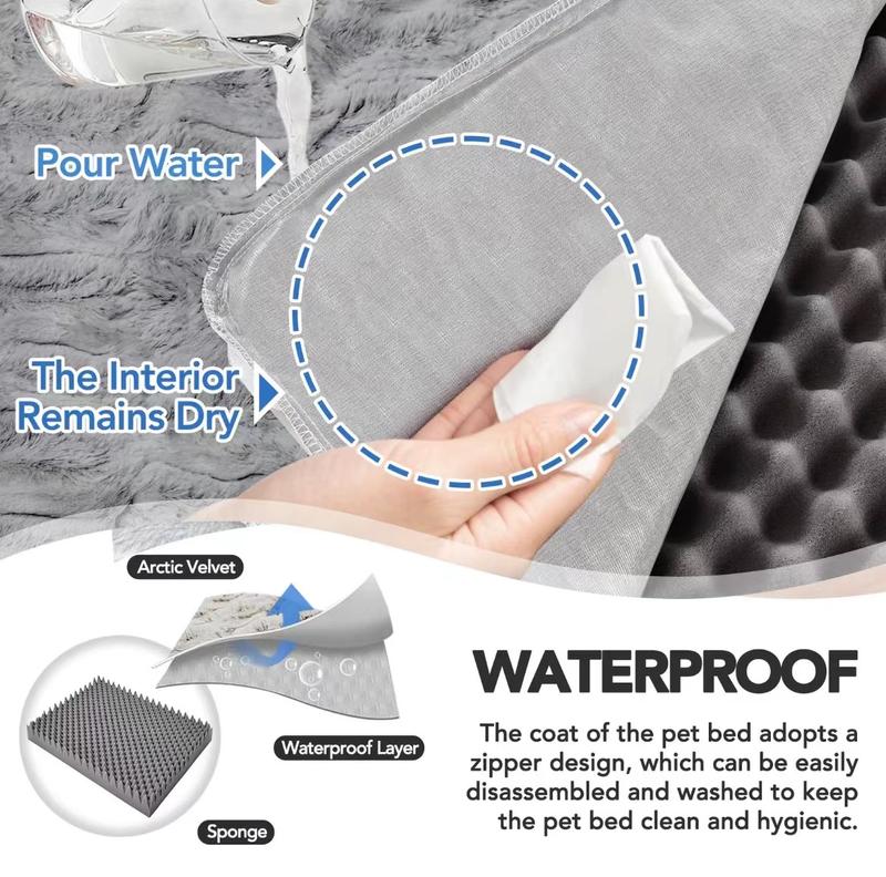 XXXL Warm Waterproof Dog Bed Cozy Pet Lounger for Large Dogs Soft Plush Material Orthopedic Support Removable Cover Non-Slip Bottom Extra Large Size