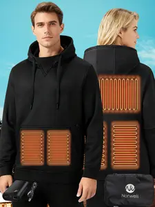 【Includes Power Bank】Two-touch 5Heat Zones LED Controller Heated Winter Hoodie For Women With Battery Pack Womenswear Tops, Ideal for Winter Hiking, Skiing, and Camping