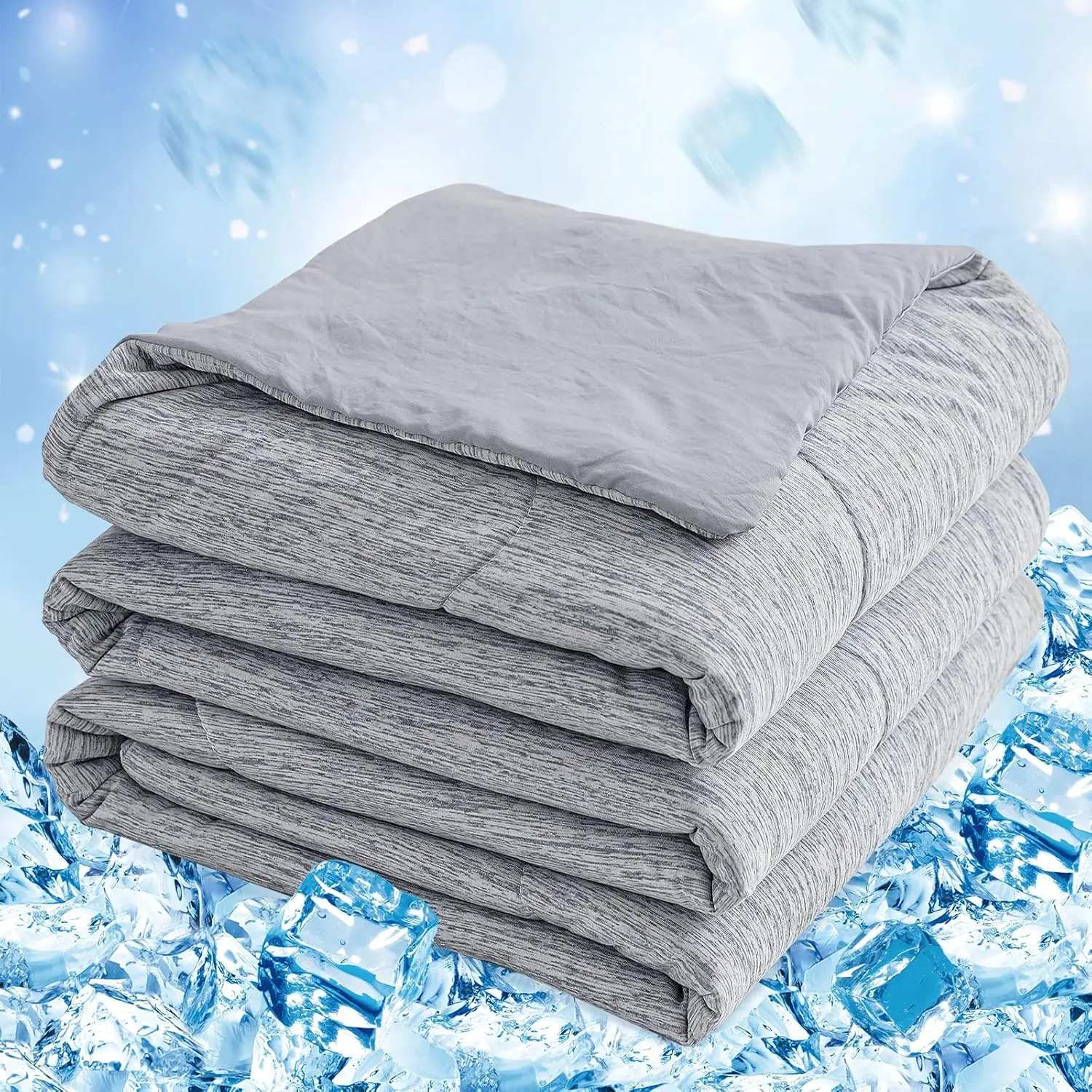 Cooling Comforter Cooling Blanket, Q-Max 0.45 Cool Sleeping Summer Blanket for Hot Sleeper Night Sweats, Twin XL 60" x 90", Grey