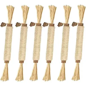 6 Pack Premium Cat Chew Stick Toy, Natural Silvervine Sticks Cat Toys, Catnip Alternative Cat Chew Toys Teeth Cleaning, Matatabi Cat Treat, Edible Kitty Toys