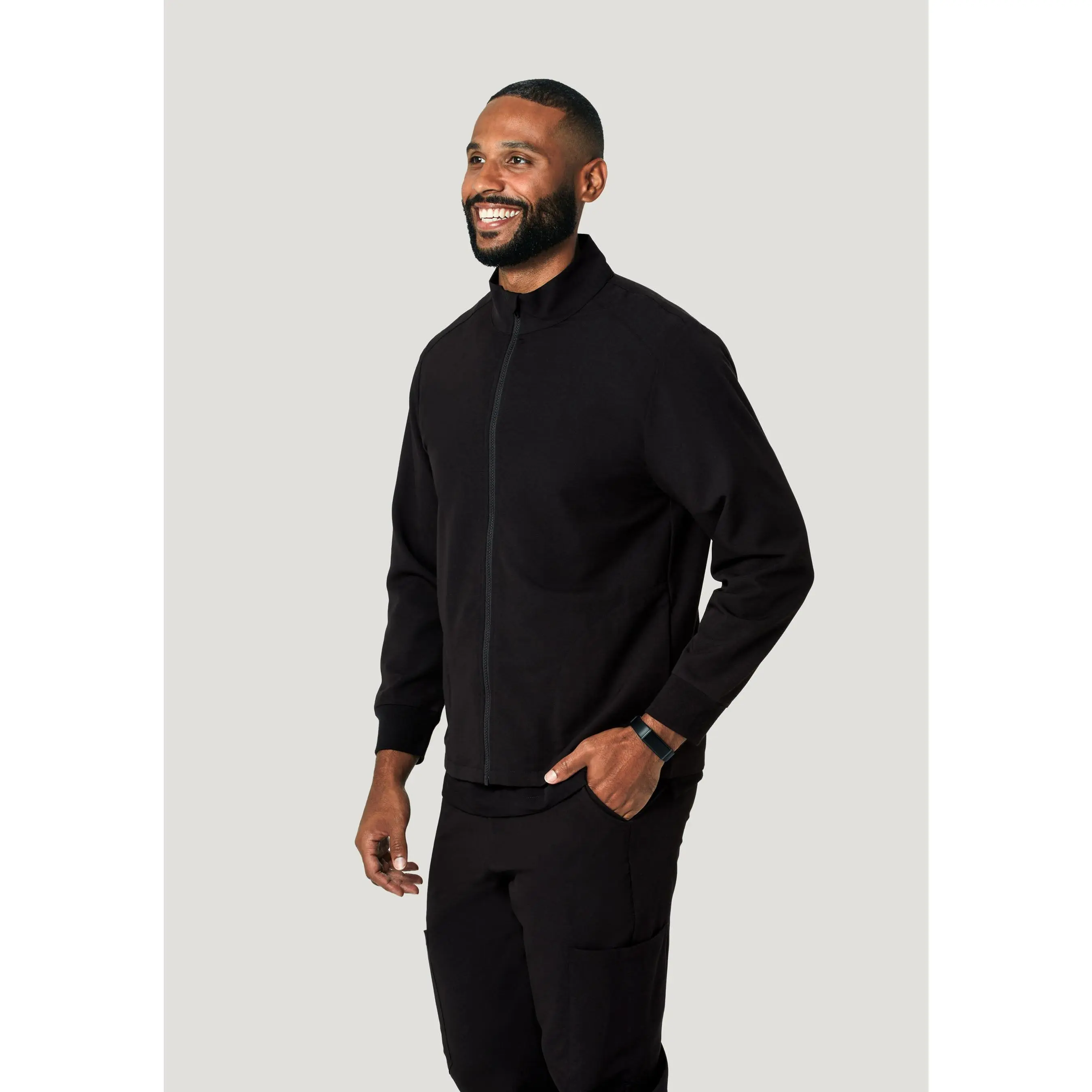 Men's Modern Scrub Jacket Black