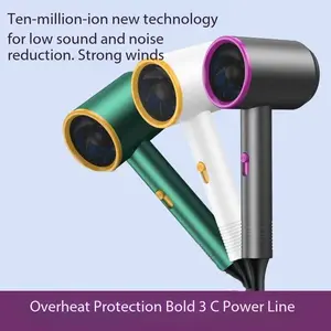 New Negative Ion Hair Dryer for Home/Dorm/Students – Gentle on Hair, High Power, Hot & Cold Air, Low Noise