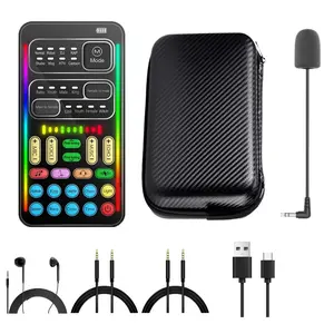 I9 Sound Card Live Streaming Kit, Portable Handheld Microphone, Voice Converter, Compatible with Apple, Android, Ps4/ps5, Xbox, PC