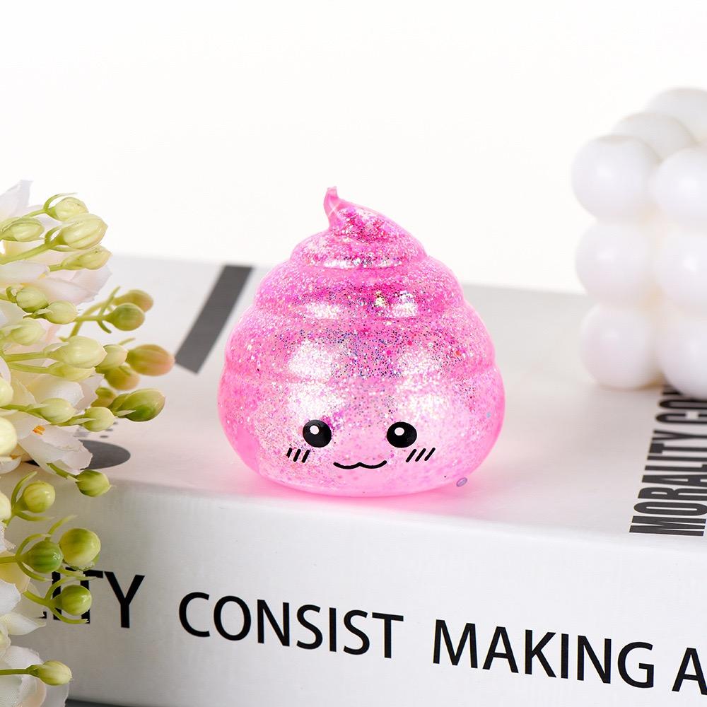 Cute Smiling Emoji Poop Squishy Slow Rebound Soft TPR Stress Relief Squeeze Fidget Toy Funny Gift Ideal for All Ages Safe Durable
