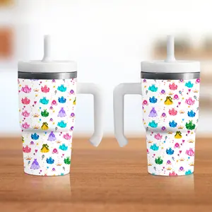 Princess Dress Spill-Proof 20oz Tumbler with Double-Walled Stainless Steel Construction & Kid-Friendly Silicone Straw