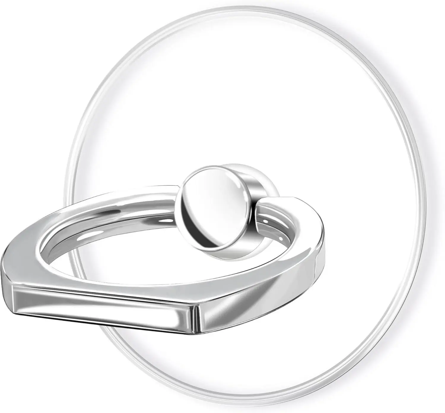Transparent Clear Phone Ring Grips Holder Kickstand, Finger Ring Stand for Cell Phone Tablet Case Accessories(Round-Clear) (1)