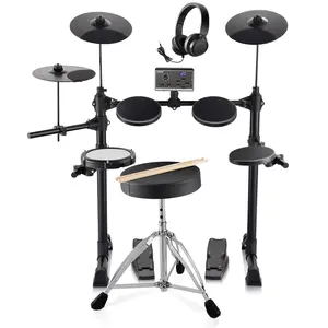 VEVOR Electric Drum Set, 15 Drum Kits 150 Sounds Electronic Drum Kit, USB MIDI Supported 6.5 in Quiet Mesh Snare Electric Drum Set with 10 in Cymbals Drum Sticks Headphone, for Beginners Adults