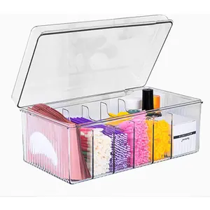 Lash Extension Organizer and Storage, Lash Cart Organizer for Lash Techs, Eyelash Extension Supplies Organizer Storage Box,  Lashes Supplies Container, Eyelash Beauty Organizer with Lid Clear