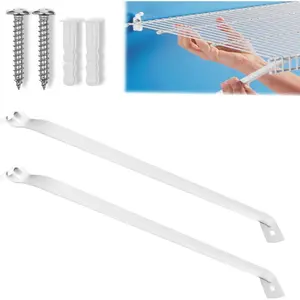 2PCS 12 Inch Wire Shelf Brackets, Heavy Duty Wire Shelving Support Brackets, Closet Rack Support, Closet Wire Shelf Support Brackets for Laundry, Closet, Garage