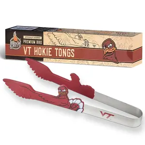 Virginia Tech Hokie Rust Resistant Kitchen & BBQ Grilling Tongs Set Silicone tweezer tongs Stainless Steel Utensil Handles